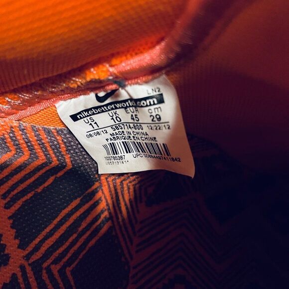 Nike Lunar Force 1 Fuse Bhm Orange/Brown 585714-800 Mens 11 US 45 EUR 10 UK Mint - Picture 8 of 11